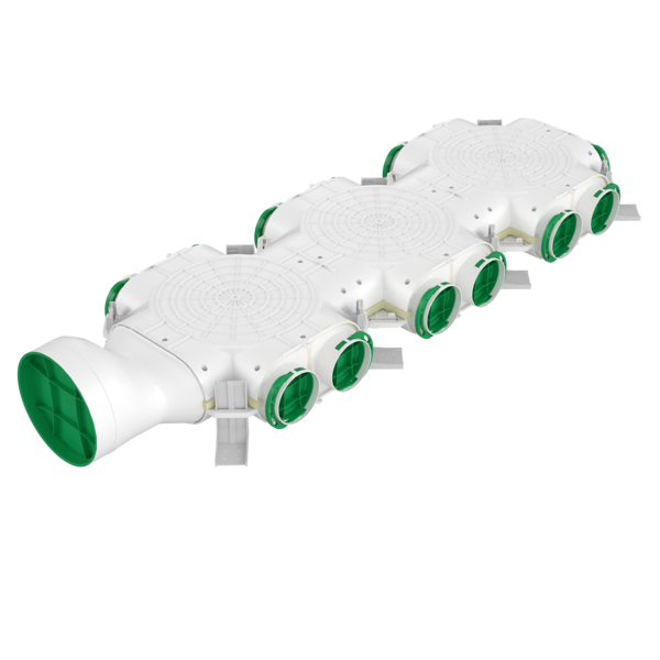 Kolektoru kārba ar sānu pievienojumu DN160-14x75 mm